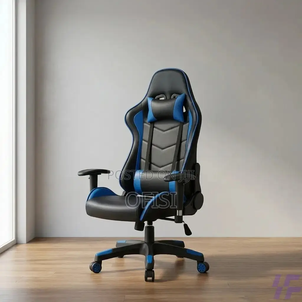 Gaming Chair; Blue Black Ergonomic Gaming Chair