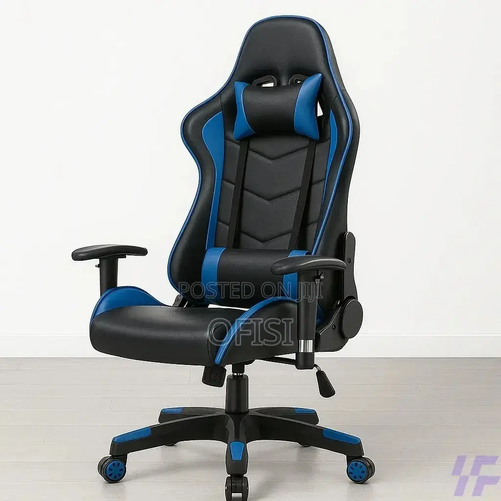 Gaming Chair; Blue Black Ergonomic Gaming Chair