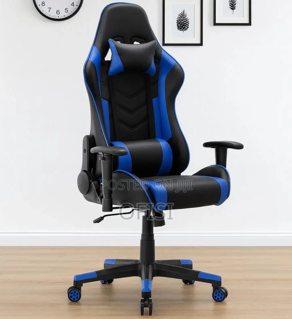 Gaming Chair; Blue Black Ergonomic Gaming Chair