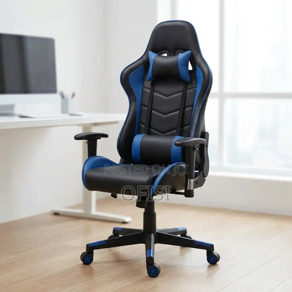 Gaming Chair; Blue Black Ergonomic Gaming Chair