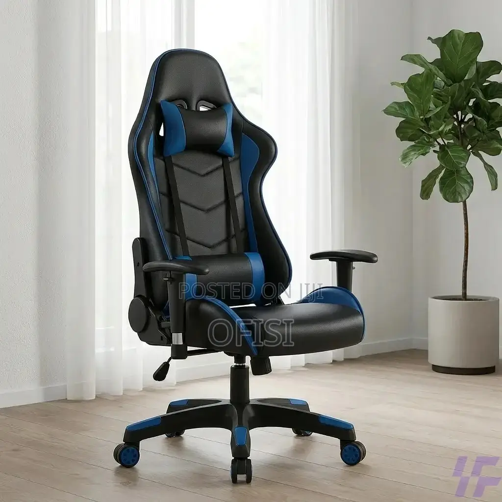Gaming Chair; Blue Black Ergonomic Gaming Chair