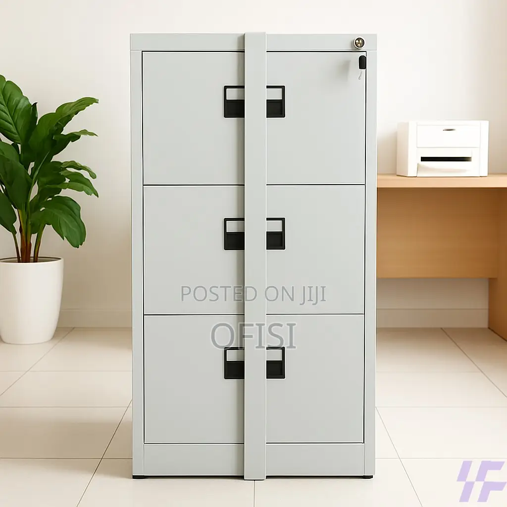 Office Cabinet; 3 Drawer Office Cabinet With Security Bar