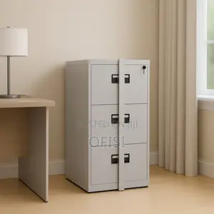Office Cabinet; 3 Drawer Office Cabinet With Security Bar