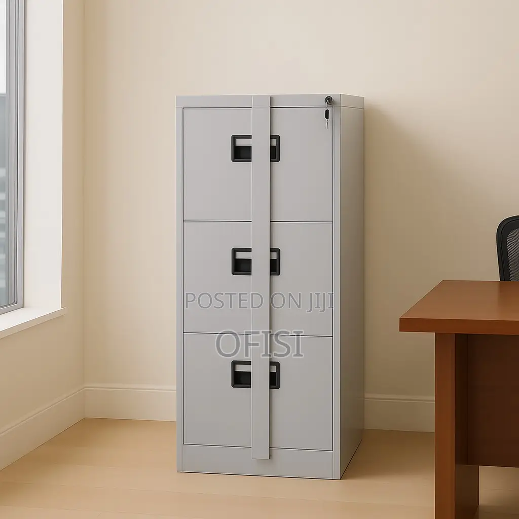 Office Cabinet; 3 Drawer Office Cabinet With Security Bar