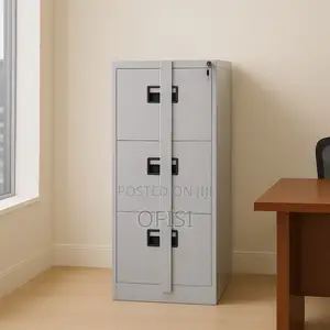 Office Cabinet; 3 Drawer Office Cabinet With Security Bar