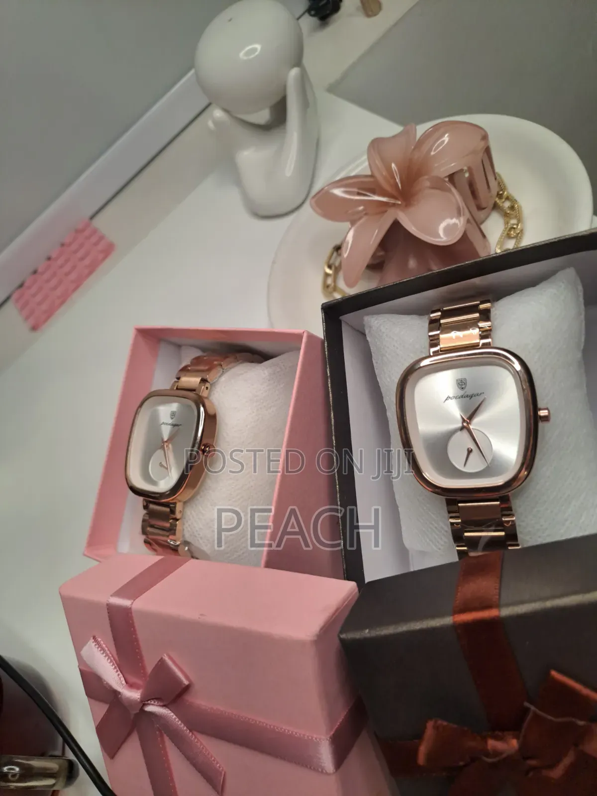 Brand New Poedagar Elegant Rose Gold Watch• Cushion Case With Sub-Dial