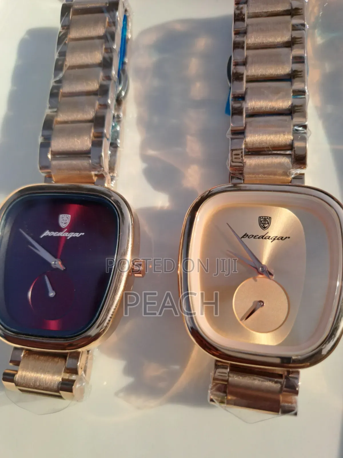 Brand New Poedagar Elegant Rose Gold Watch• Cushion Case With Sub-Dial