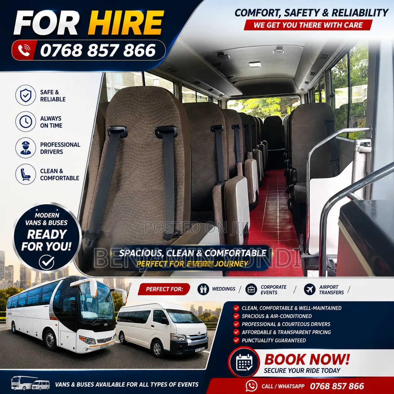 For Hire Vans and Buses, Driver Provided, Fuelled for Your Trip