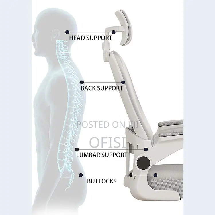 Office Chair; White Ergonomic Office Seat