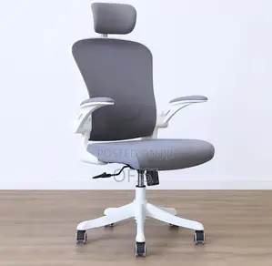 Office Chair; White Ergonomic Office Seat