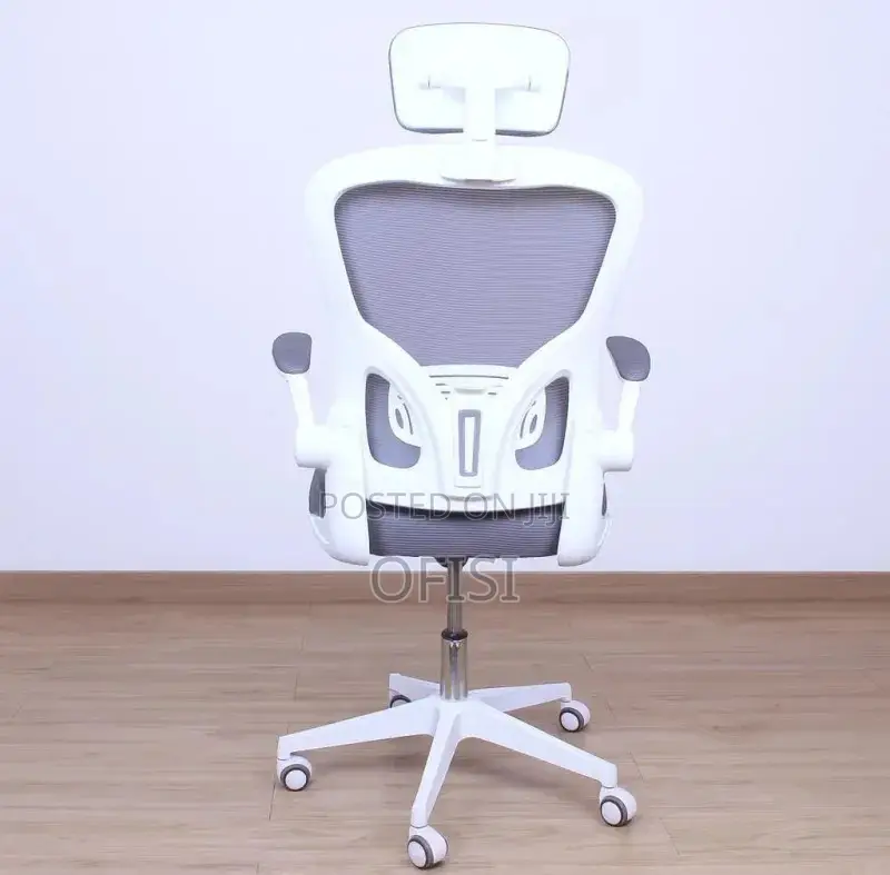 Office Chair; White Ergonomic Office Seat