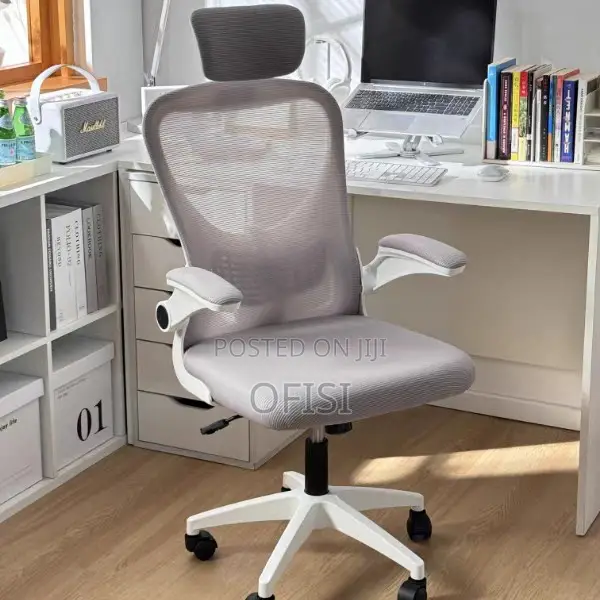 Office Chair; White Ergonomic Office Seat