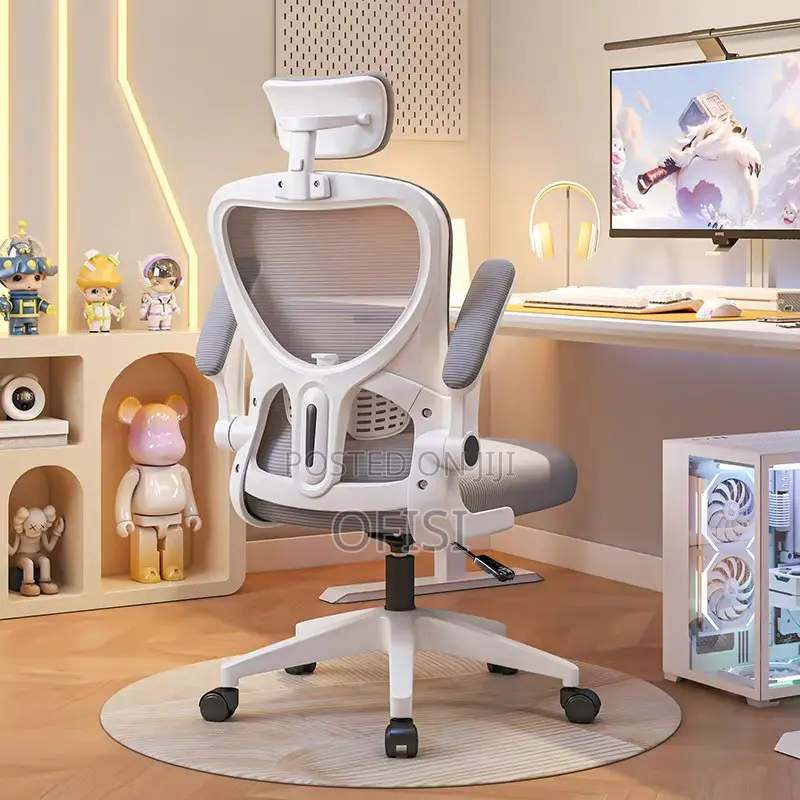 Office Chair; White Ergonomic Office Seat