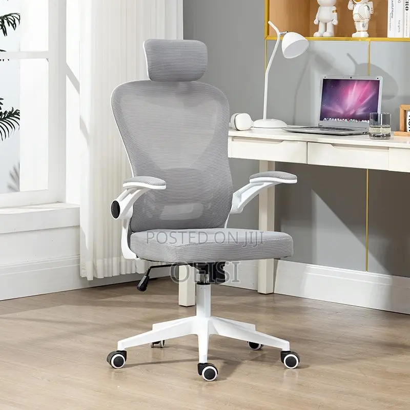 Office Chair; White Ergonomic Office Seat