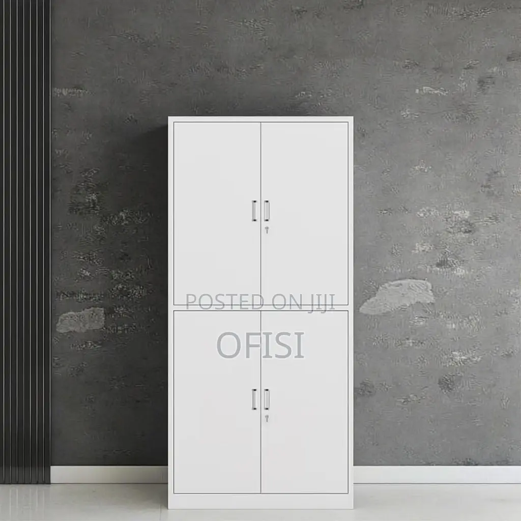 Office Cabinet; 4 Door Metallic Office Cabinet With 4 Shelves