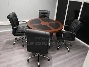 Executive Round Boardroom Table Set 4 Seater