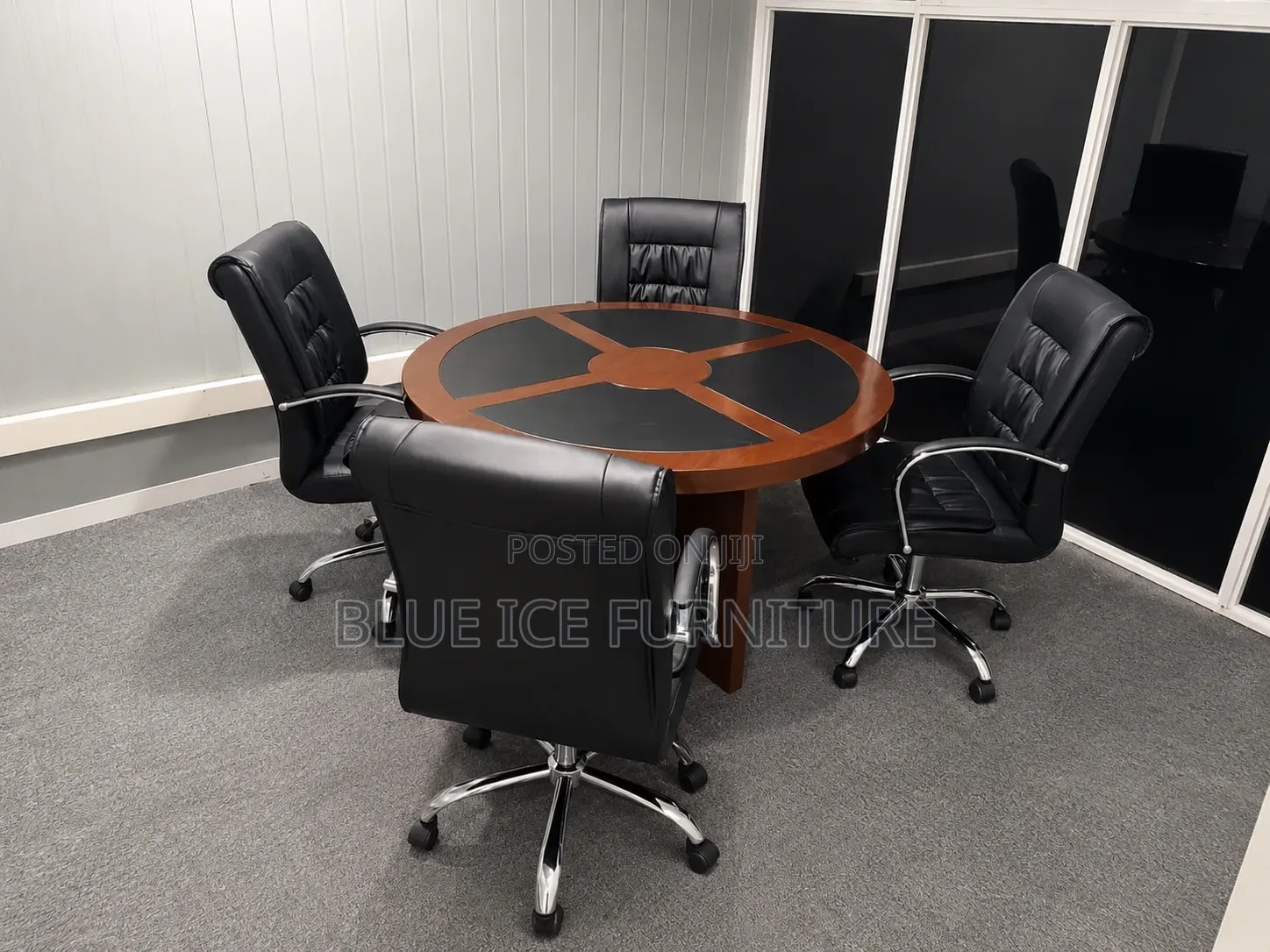 Executive Round Boardroom Table Set 4 Seater