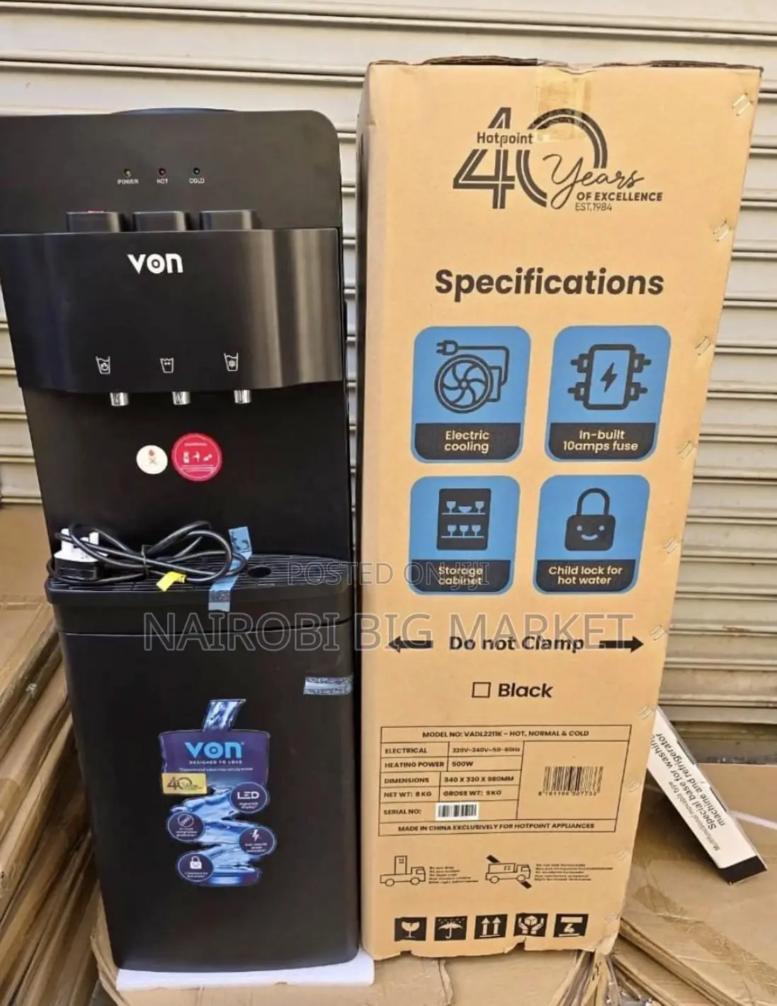 Von Hot Normal and Cold 3 Taps Dispenser