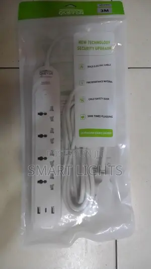 Caston 3m Extension Cable - 4 Universal Sockets + 2 USB Ports
