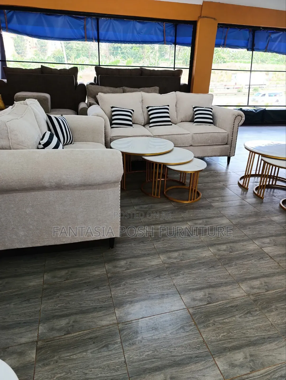 Cream Sofa Set of 3-Seater and 2-Seater