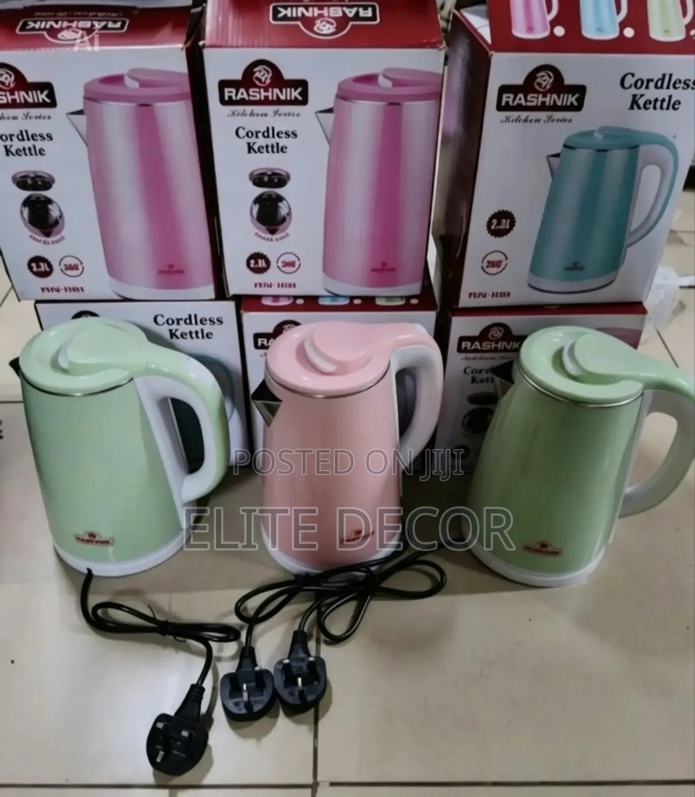 Rashnik Electric Kettles 2.3 Litres
-1500 Watts.
- Fast Boil Water