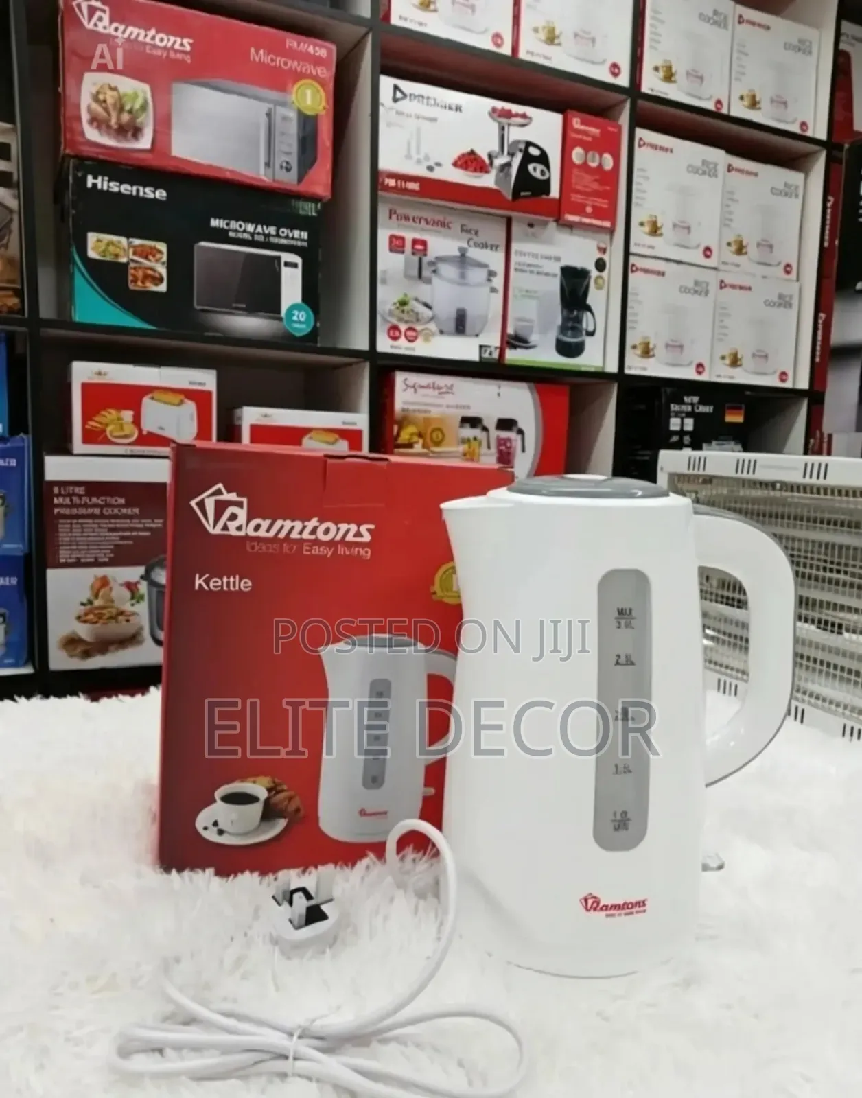 Ramtons Corded Kettle 1.7litres Rm399 White Color