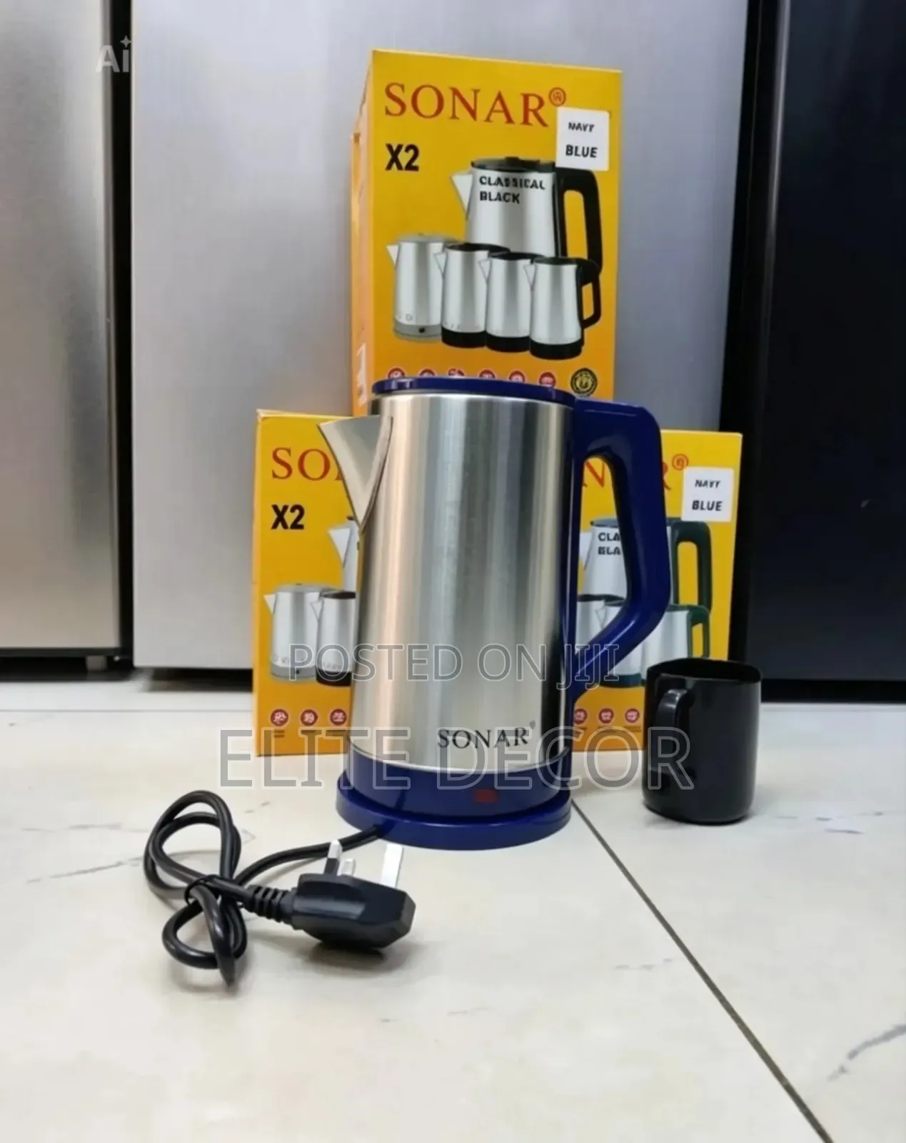 Sonar Cordless Stainless Kettle. Capacity : Size 2 Litres