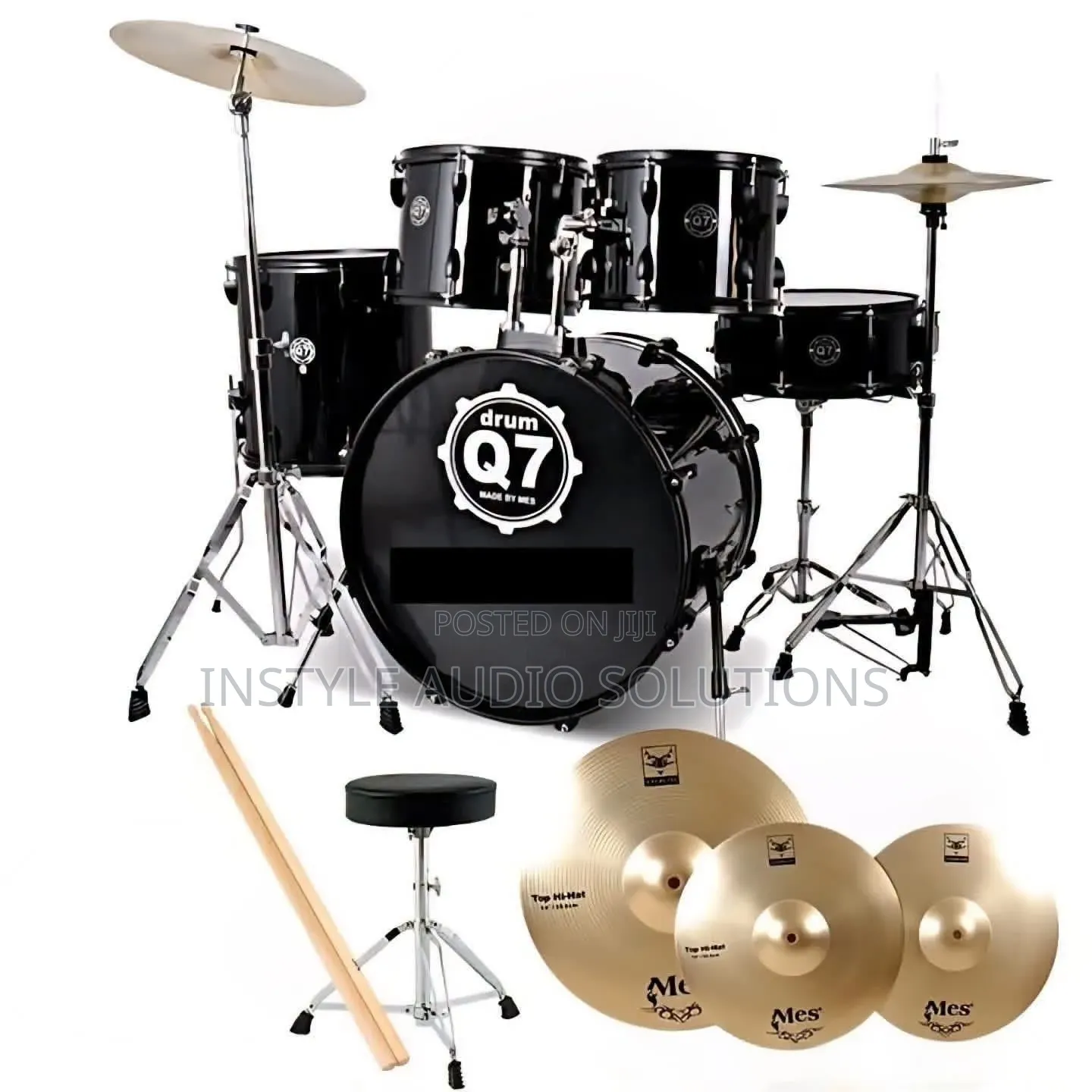 Q7 High Performance 5 Pieces Professional Drumset Complete