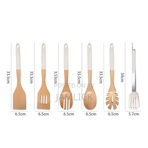 6pcs Premium Bamboo Spoon Set With Stand - Av
