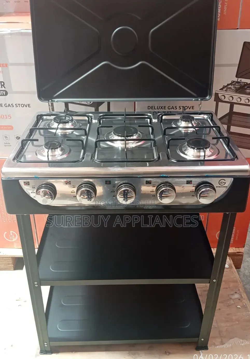Eurochef 5 Burner Standing Cooker With Shelves