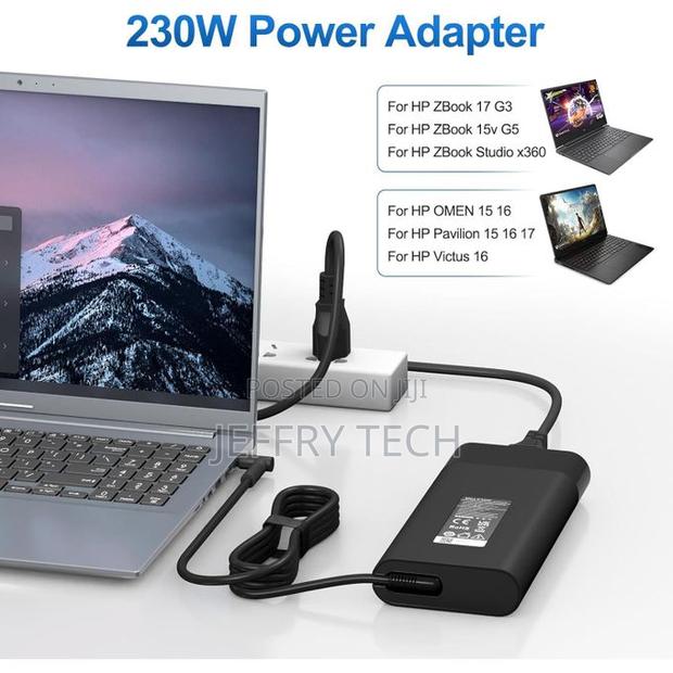 Hp Original 230w Smart Blue Tip 4.5mm Charger Compatible With Omen 15 - thumbnail 2