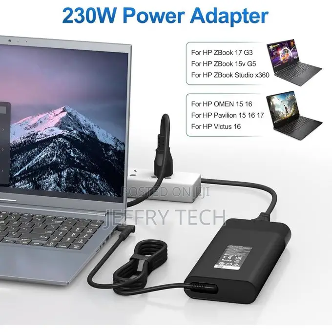 Hp Original 230w Smart Blue Tip 4.5mm Charger Compatible With Omen 15