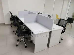 4-Way Wooden Office Workstation Desk