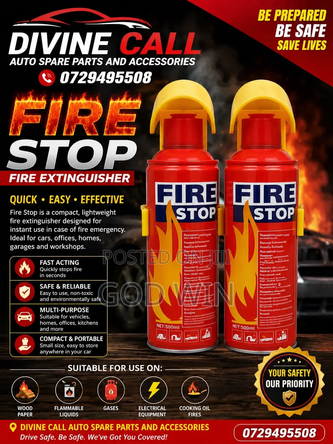 Fire Stop/Fire Extinguisher