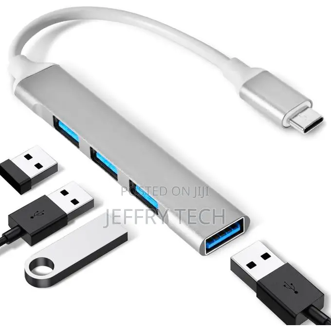Aluminum 4 Ports Type C to Usb a 3.0 Hub for Macbook Pro/Air, Laptop