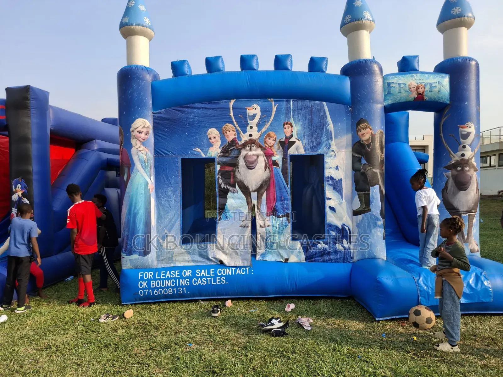 Frozen and Sonic Themed Bouncing Castles for Hire