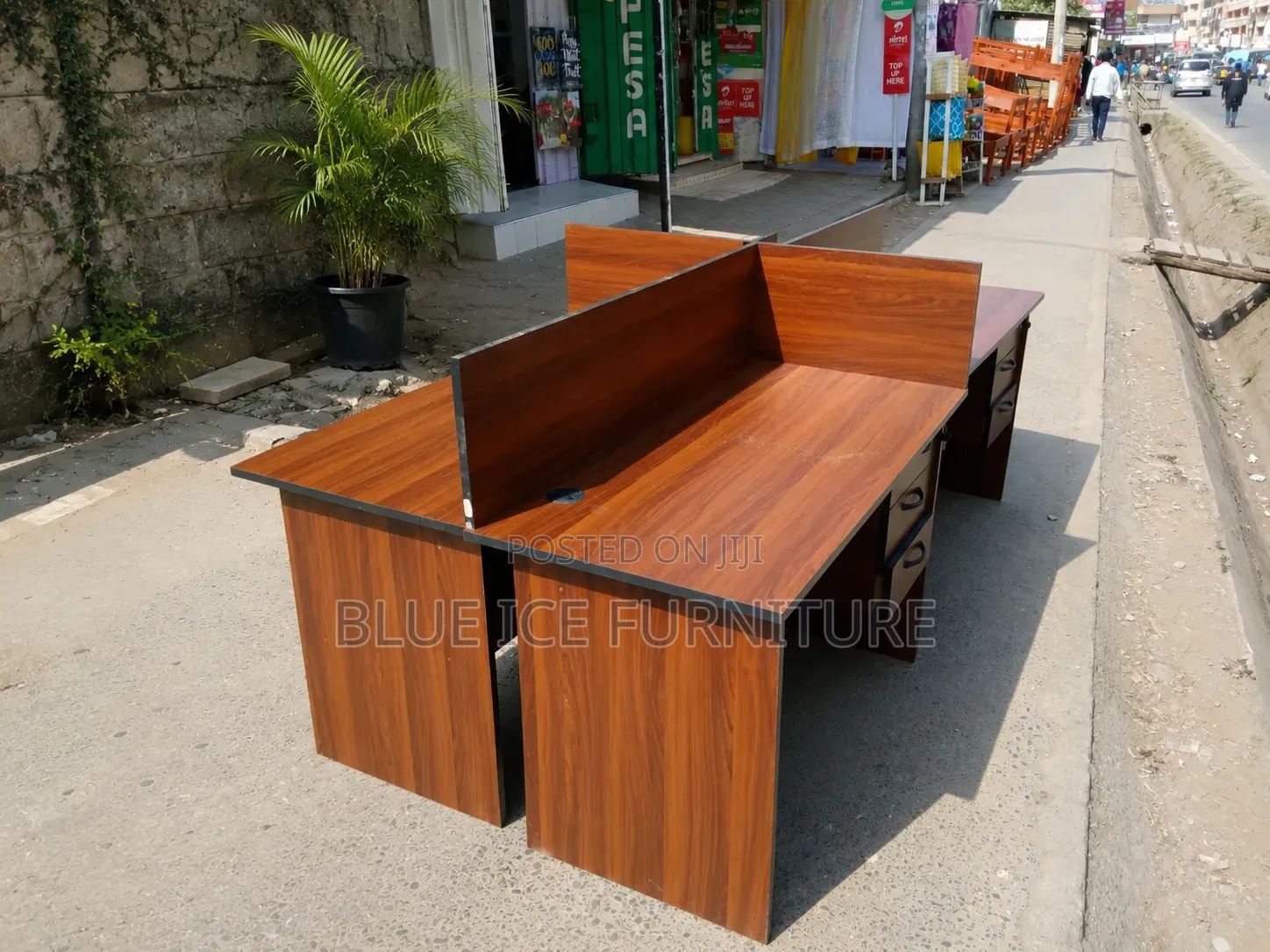 2.4m*1.2m 4 Way Office Workstation Desk Set