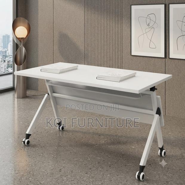 Office Desk; Foldable White Hall Meeting Table