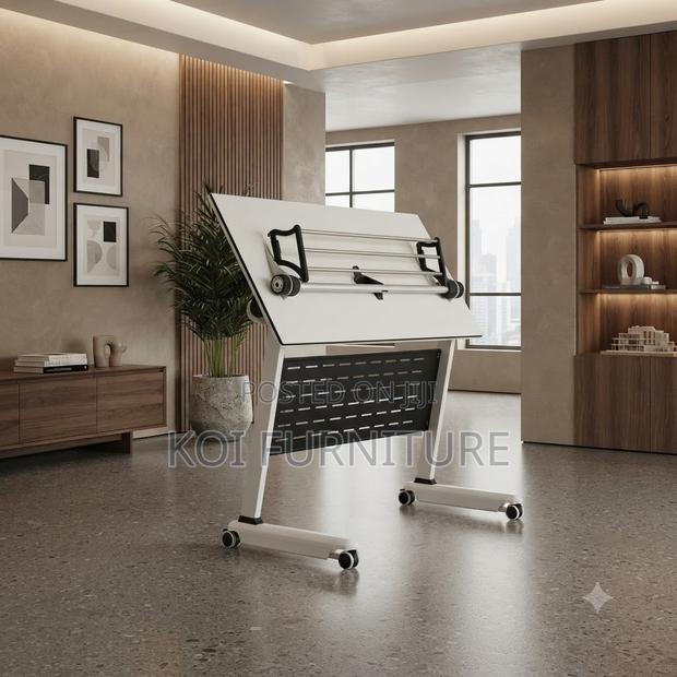 Office Desk; Foldable White Hall Meeting Table - thumbnail 2