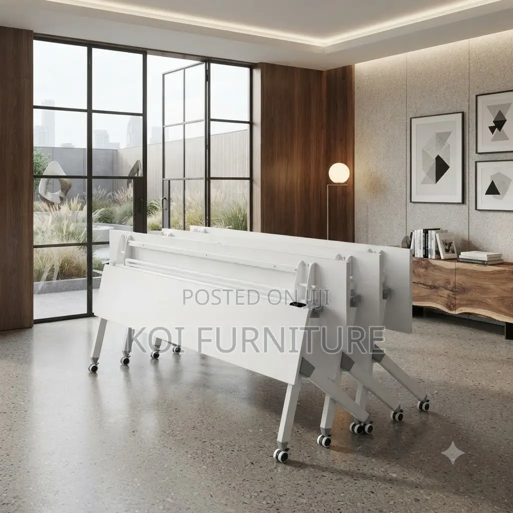 Office Desk; Foldable White Hall Meeting Table