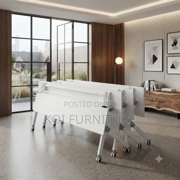 Office Desk; Foldable White Hall Meeting Table - thumbnail 3