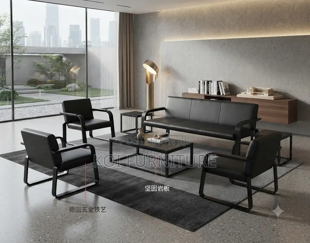 Office Sofa; Five Seaters Executive Leather Reception Sofa Set