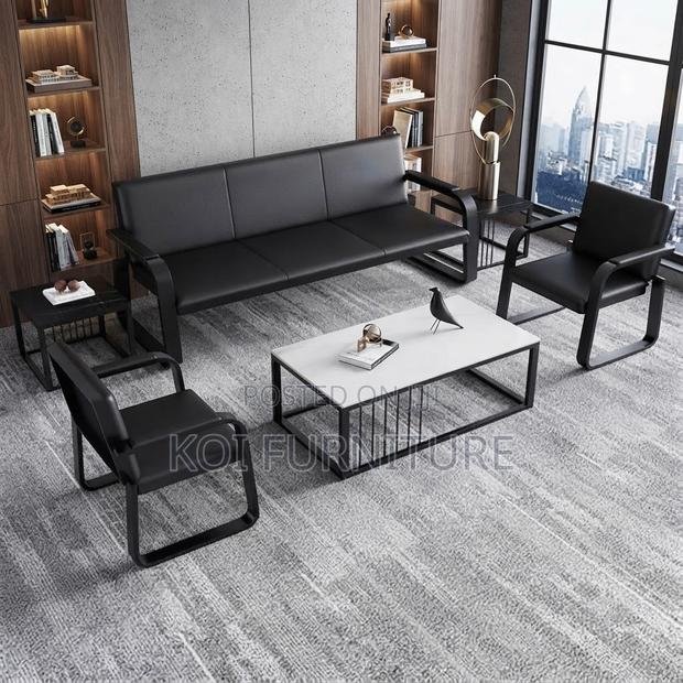 Office Sofa; Five Seaters Executive Leather Reception Sofa Set - thumbnail 6