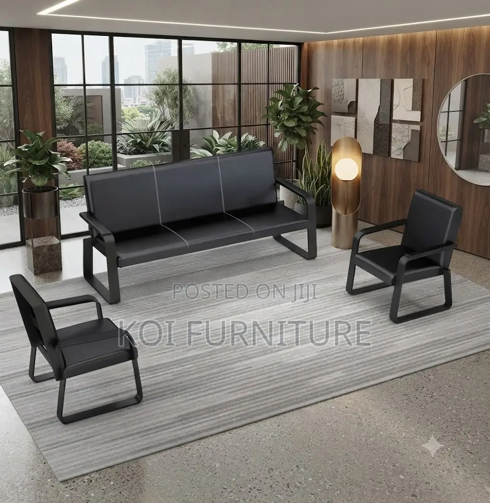 Office Sofa; Five Seaters Executive Leather Reception Sofa Set