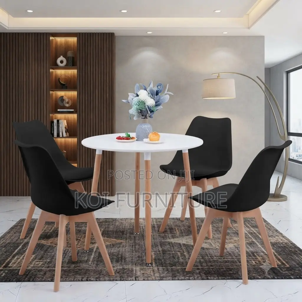 Dining Chairs; Plastic Eames Upholstered Dining Chairs