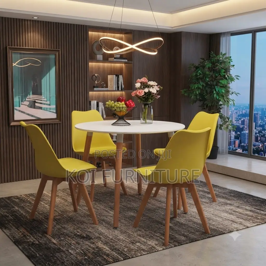 Dining Chairs; Plastic Eames Upholstered Dining Chairs