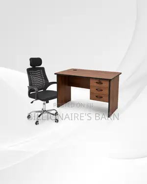 Practical 1m Desk and Headrest Mesh Chair for Tidy Working