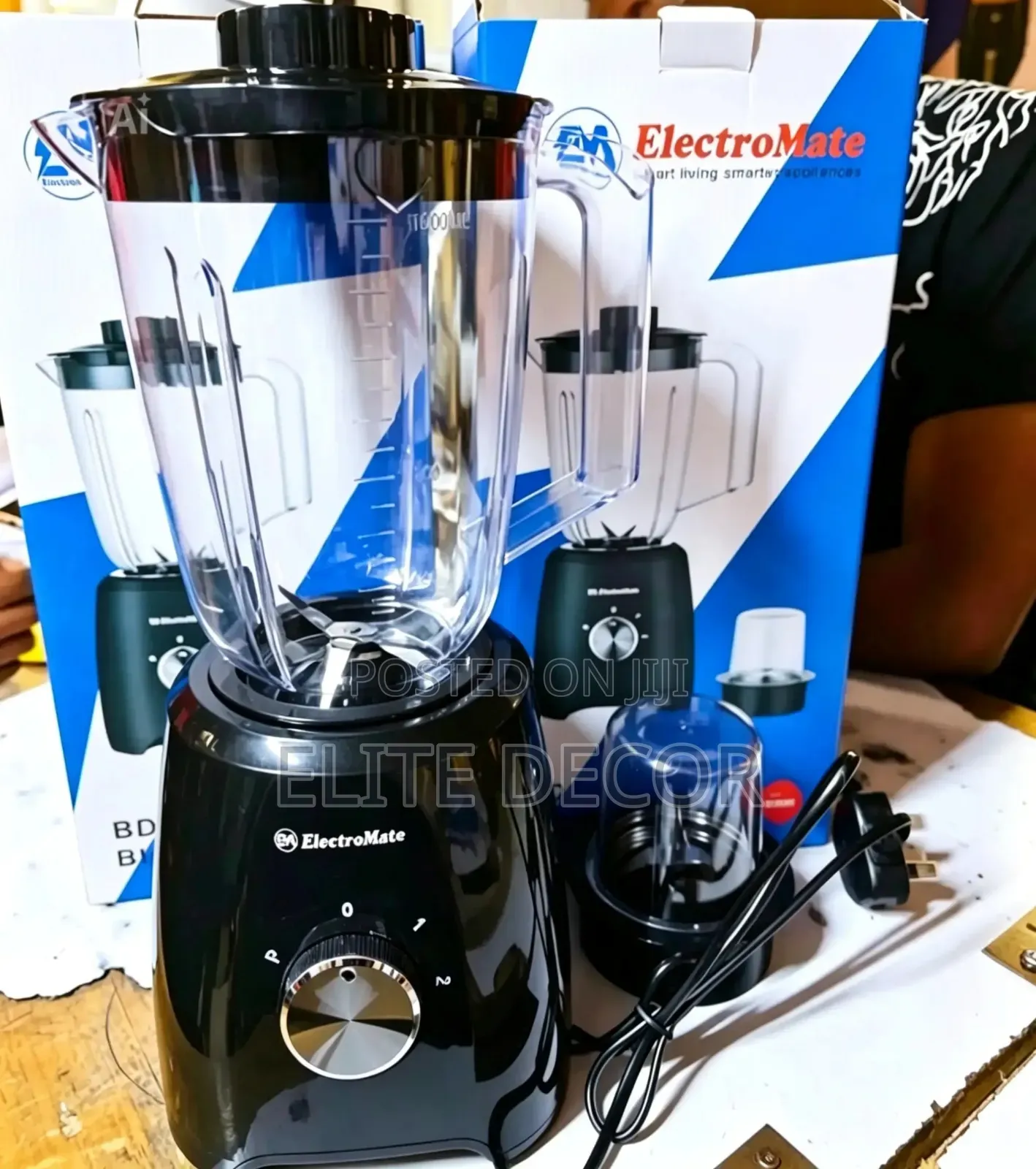 Electromate 2-in-1 Blender Grinder | 1.5l Capacity | Powerful Motor