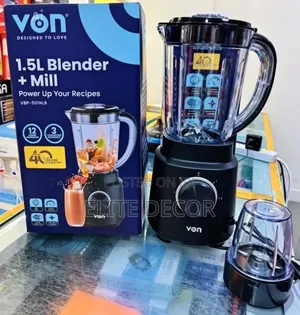 Von 2 in 1 Blender
With Nob Watts 500watts 1.2l Jar