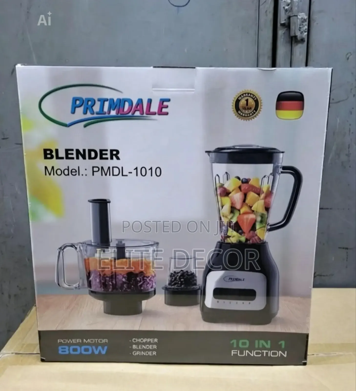 Primdale 10-in-1 Blender Food Processor – Chopper, Grinder Juicer